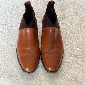 Plaza Handmade 2 Tone Leather/Elastic Fabric Slide On Chukka Boots Size 9.4 M